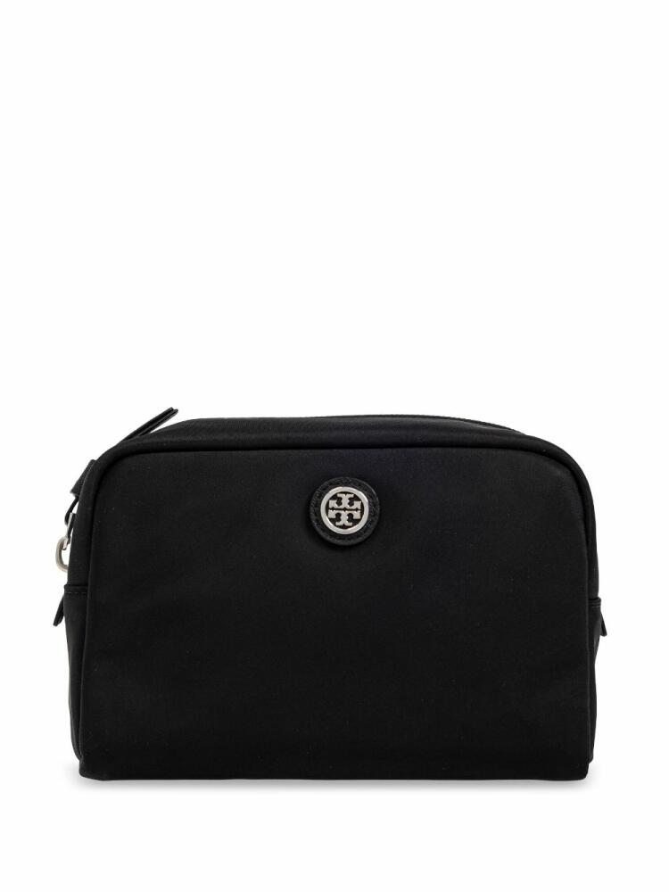 Tory Burch logo-plaque makeup bag - Black Cover