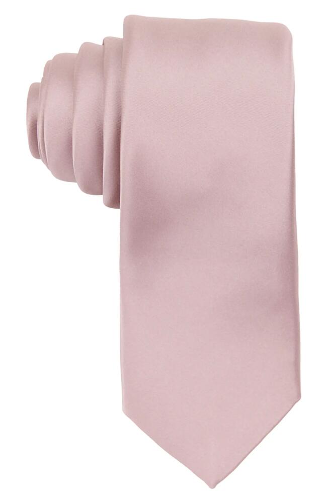 Brooklyn Brigade Solid Satin X-Long Tie in Rose Quartz Cover