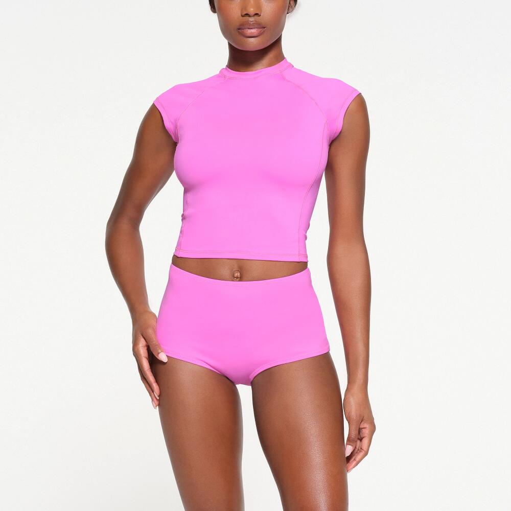 SKIMS Boy Short | Pink | Large | Signature Swim Cover