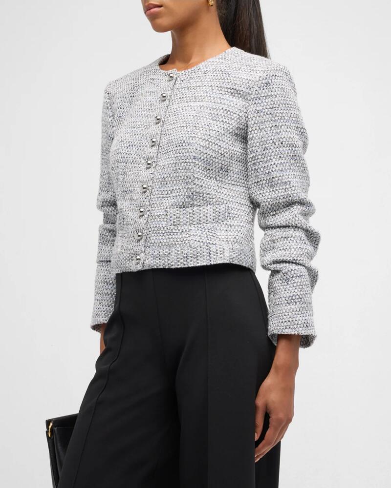 Derek Lam 10 Crosby Piera Tweed Ruched Sleeve Jacket Cover