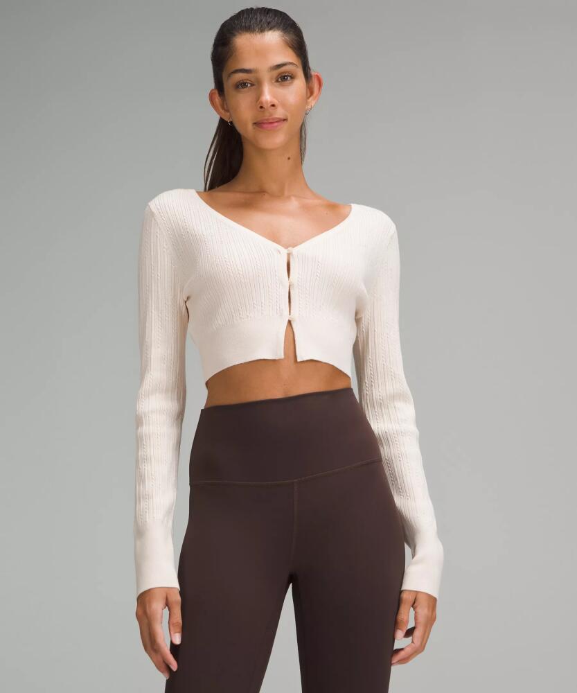 lululemon Ribbed Merino Wool-Blend Cropped Cardigan Cover