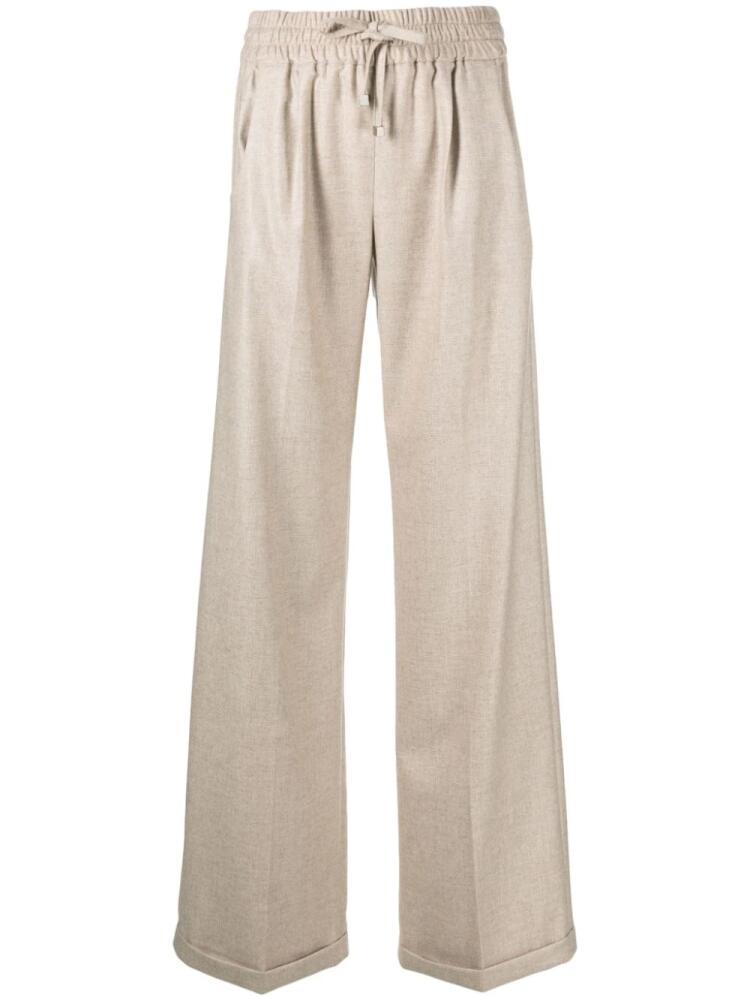 Kiton wide-leg cashmere trousers - Brown Cover