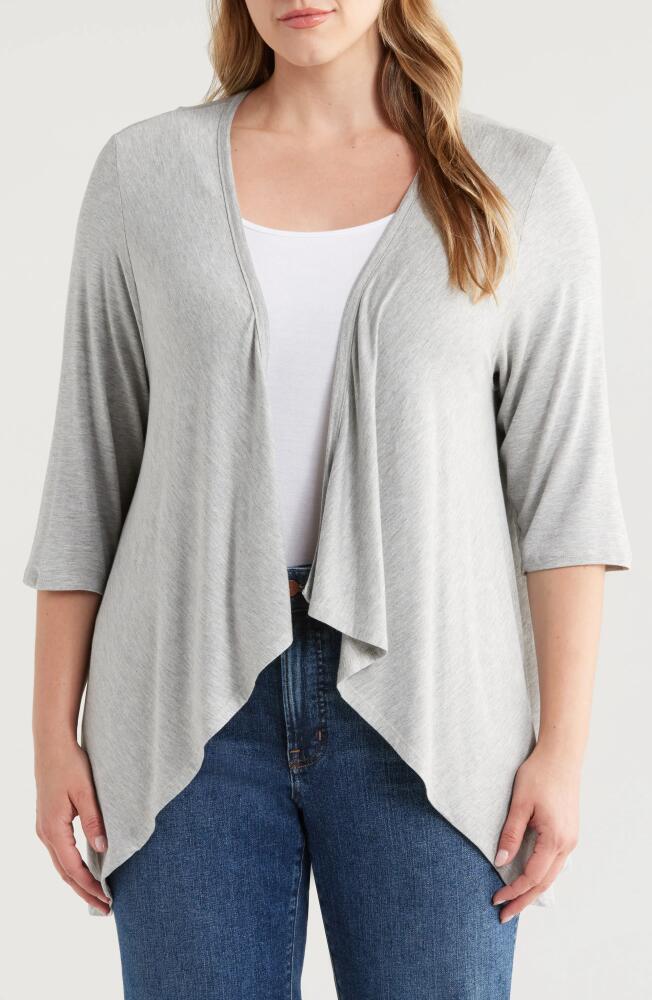 24seven Comfort Apparel Open Front Cardigan in Heather Grey Cover