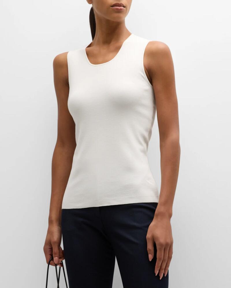 Joseph Scoop-Neck Stretch Silk Tank Cover