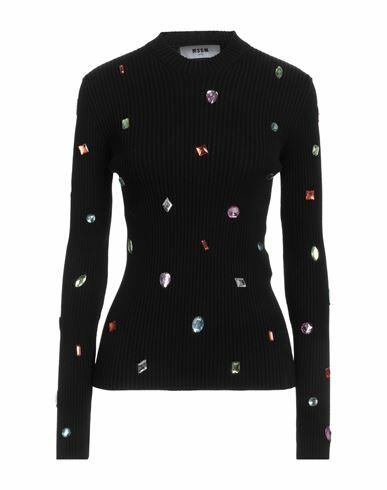 Msgm Woman Sweater Black Viscose, Polyester Cover