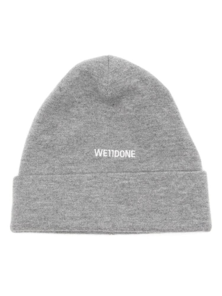 We11done logo-embroidered wool beanie - Grey Cover