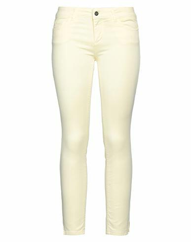 Rebel Queen Woman Pants Light yellow Cotton, Elastane Cover