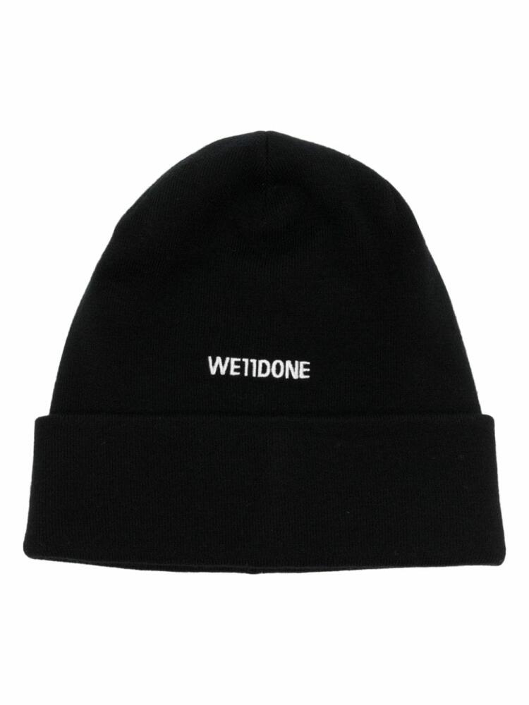 We11done logo-embroidered wool beanie - Black Cover