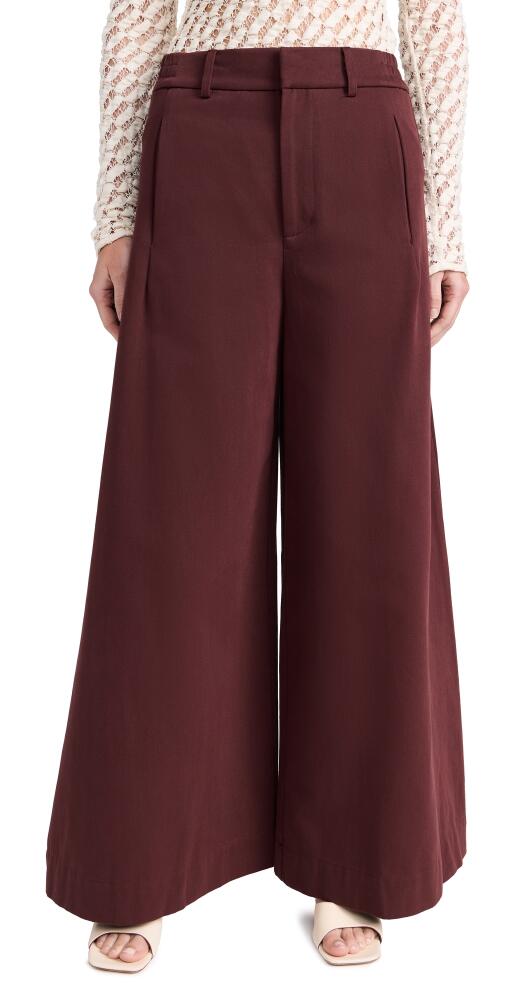 Sea Kerith Solid Sportswear Pants Burgundy Cover