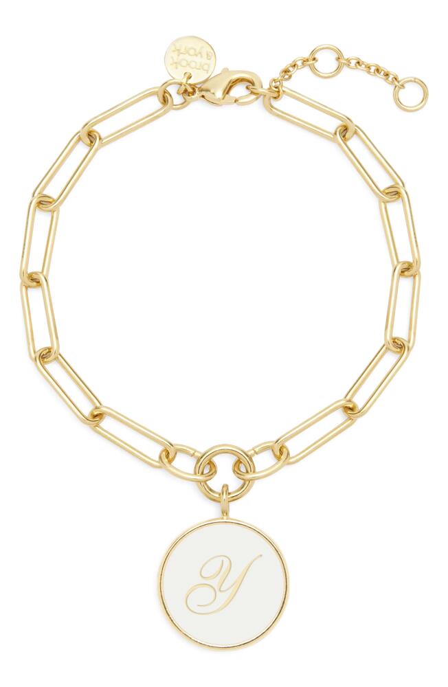 Brook and York Callie Initial Enamel Pendant Bracelet in Gold Y Cover