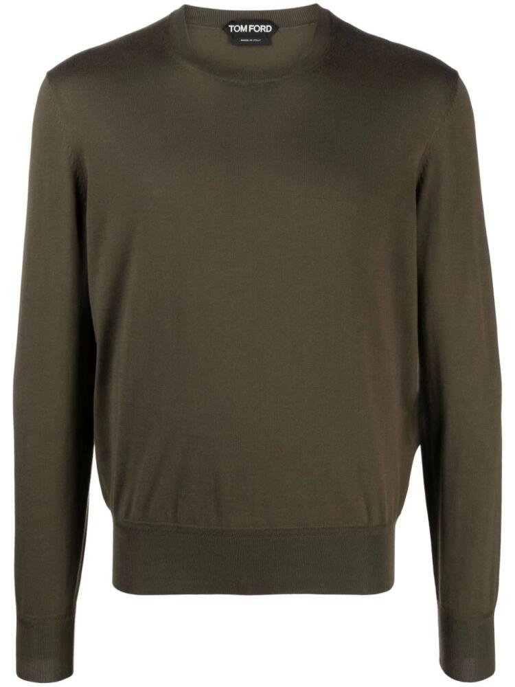 TOM FORD crew-neck cotton jumper - Green Cover