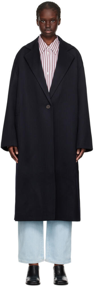 Studio Nicholson Navy Tyer Coat Cover