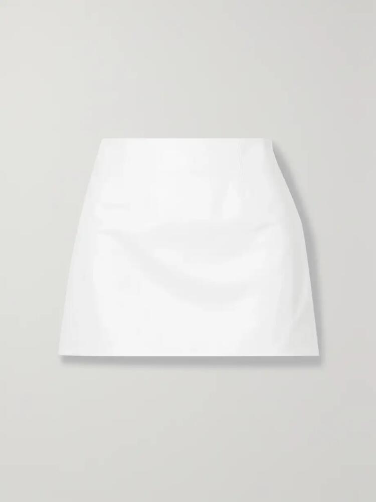 16ARLINGTON - Haile Leather Mini Skirt - White Cover