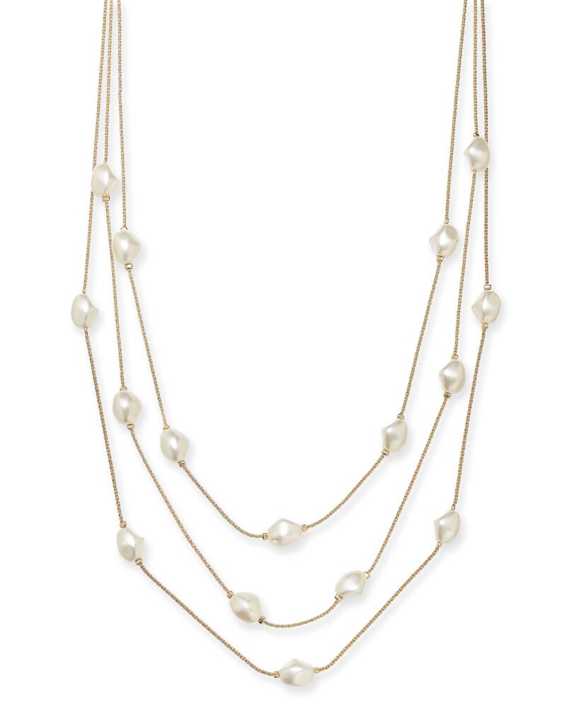 Charter Club Gold-Tone Imitation Pearl Multi-Row Necklace, 20" + 2" extender, Created for Macy's - Gold/whit Pearl Cover