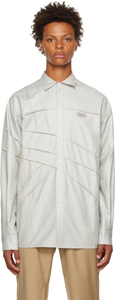 Feng Chen Wang Gray Paneled Shirt Cover