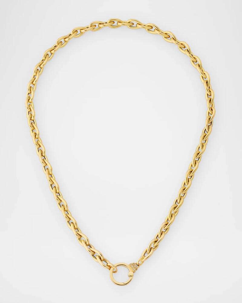 Sorellina 18K Yellow Gold Smooth Teardrop Chain Necklace with Diamonds, 18" Cover