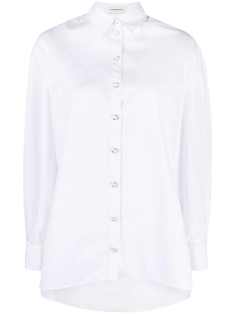 Sonia Rykiel crystal-buttons poplin shirt - White Cover