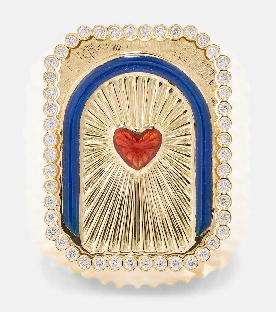 Marie Lichtenberg Heart Mini Scap 18kt gold ring with diamonds Cover