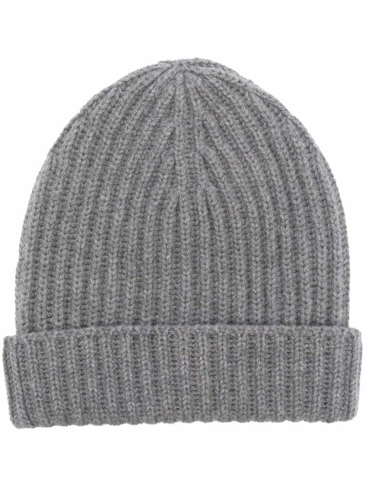 Malo ribbed-knit cashmere beanie - Grey Cover