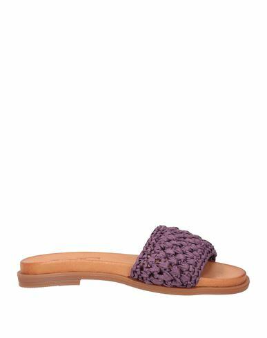 Divine Follie Woman Sandals Purple Synthetic raffia Cover