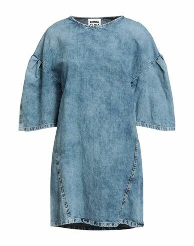 Bimba Y Lola Woman Mini dress Blue Cotton, Hemp Cover