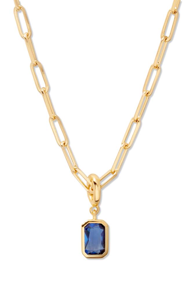 Brook and York Mackenzie Birthstone Paper Clip Chain Pendant Necklace in Gold - September Cover