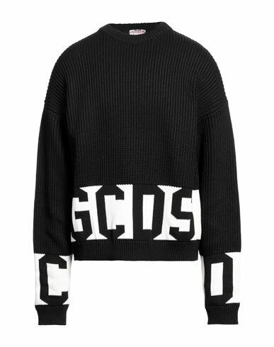 Gcds Man Sweater Black Wool, Acrylic Cover