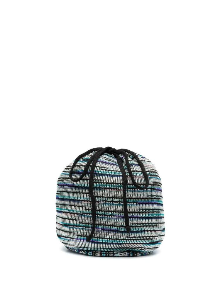 Missoni knitted drawstring bucket bag - Blue Cover