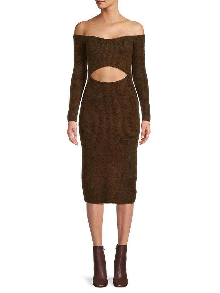 L'AGENCE Women's Nala Cutout Midi Dress - Chocolate Cover