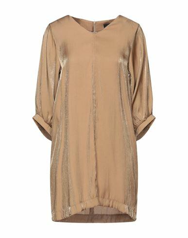 Marc Ellis Woman Mini dress Camel Viscose, Nylon Cover