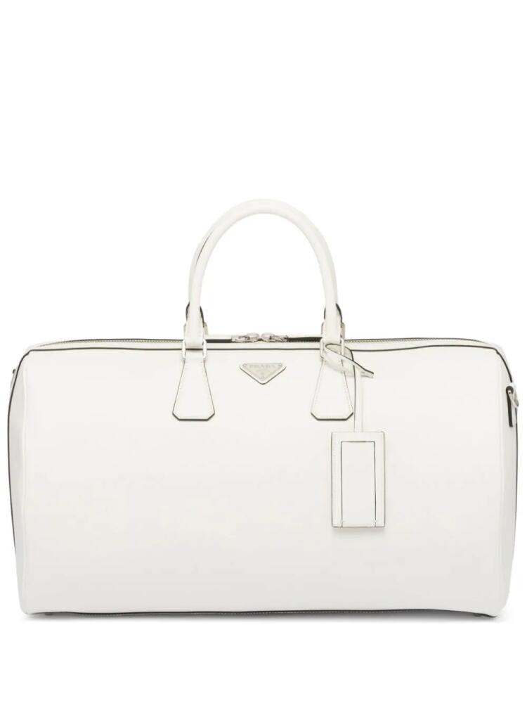 Prada triangle-logo leather bag - White Cover