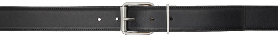 AMI Paris Black Leather Belt Cover