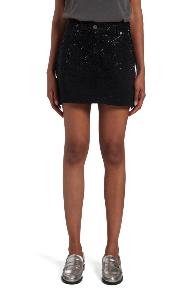 Golden Goose Crystal Embellished Denim Miniskirt in Black Cover