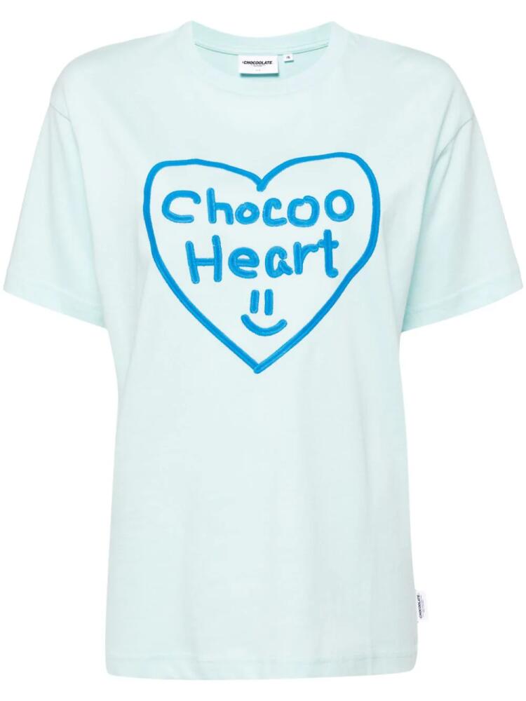 CHOCOOLATE graphic-print cotton T-shirt - Blue Cover