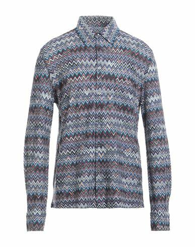 Missoni Man Shirt Navy blue Cotton, Viscose Cover