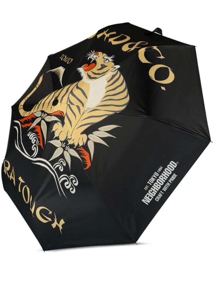 Neighborhood graphic-print umbrella - Black Cover