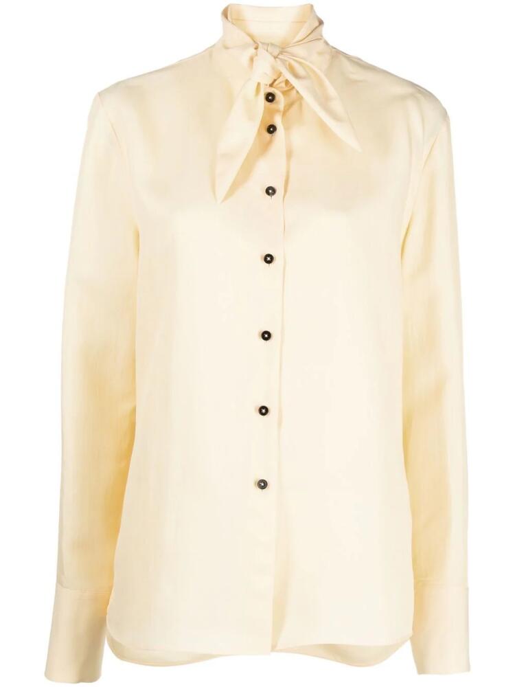 Jil Sander pussy-bow collar blouse - Yellow Cover