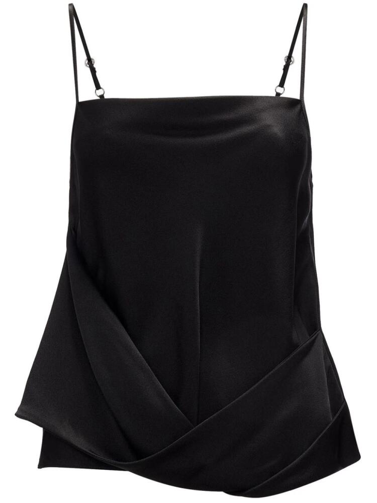 JW Anderson draped satin tank top - Black Cover