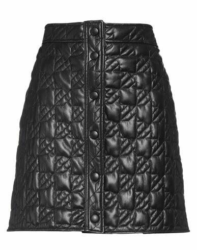 Msgm Woman Mini skirt Black Polyester, Polyurethane coated Cover