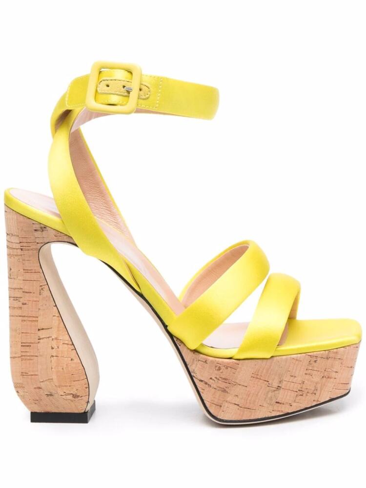 Si Rossi Antonia satin sandals - Yellow Cover