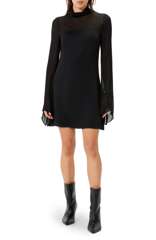 Sophie Rue Marceau Long Sleeve Chiffon Minidress in Black Cover