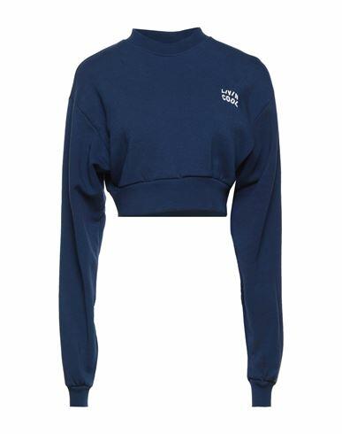 Livincool Woman Sweatshirt Blue Cotton Cover