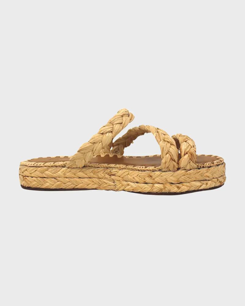 Carrie Forbes Amalfi Raffia Three-Band Flatform Sandals Cover