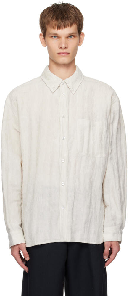 Solid Homme Beige Fancy Corduroy Shirt Cover