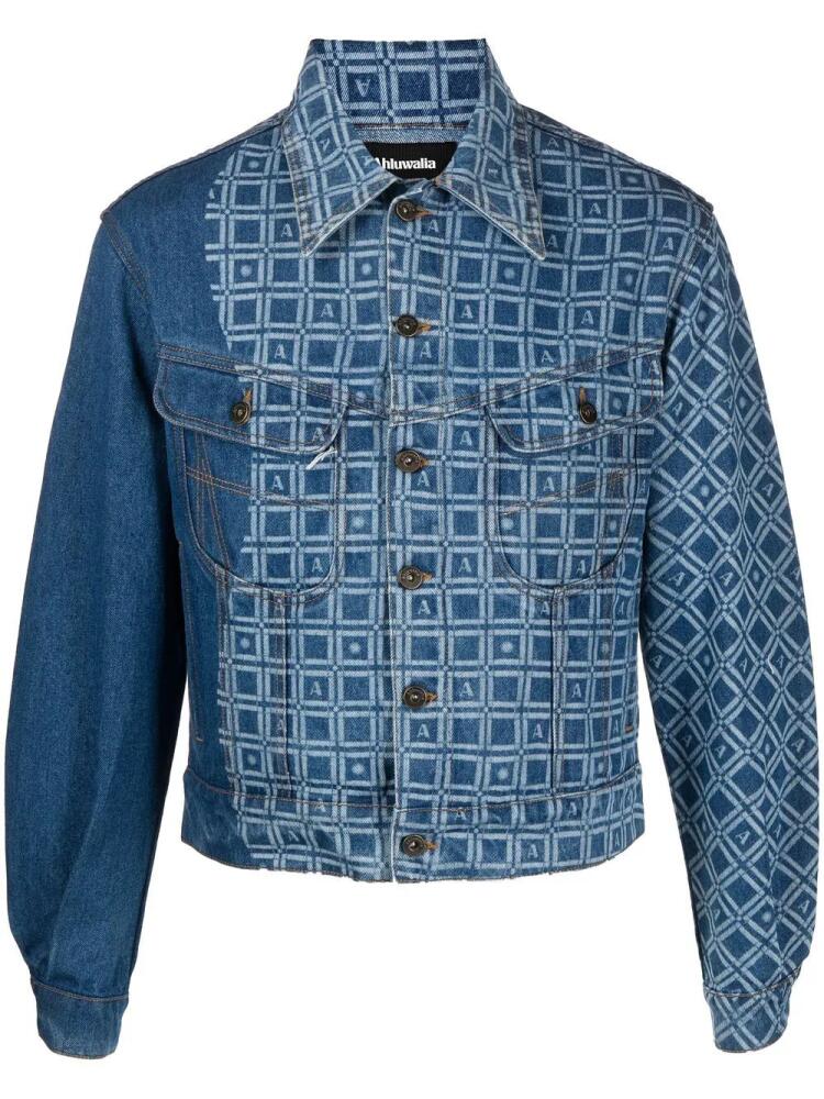 Ahluwalia graphic-print denim jacket - Blue Cover