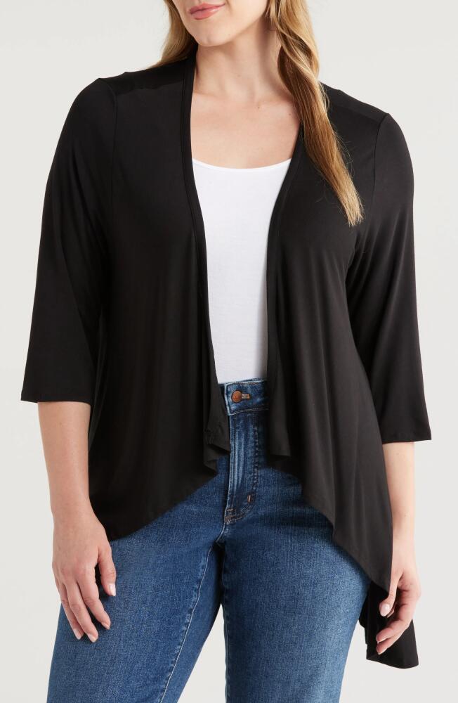 24seven Comfort Apparel Open Front Cardigan in Black Cover