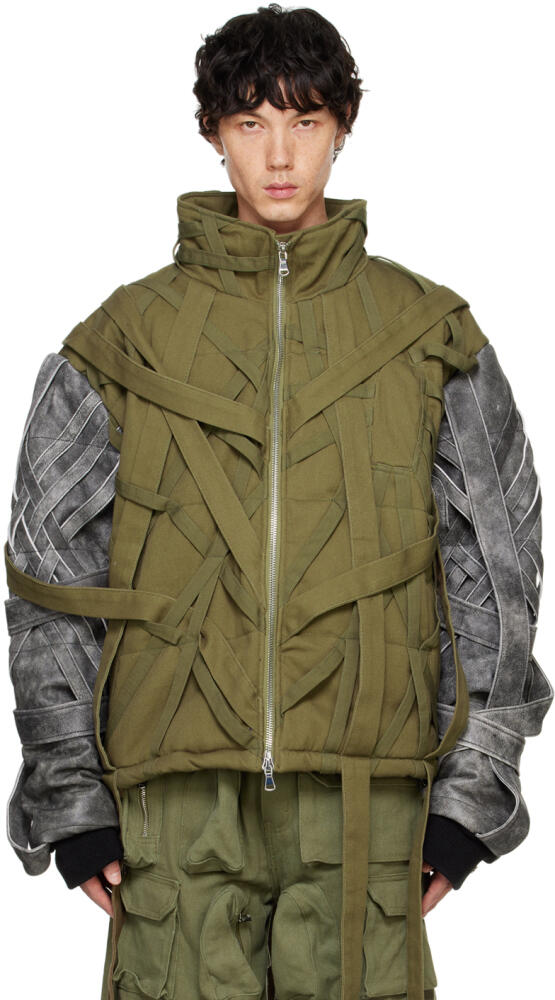 Who Decides War Khaki & Gray Engulfed Bomber Jacket Cover