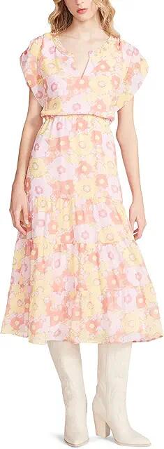 Steve Madden Leigh Midi Dress (Pink Multi) Women's Clothing Cover