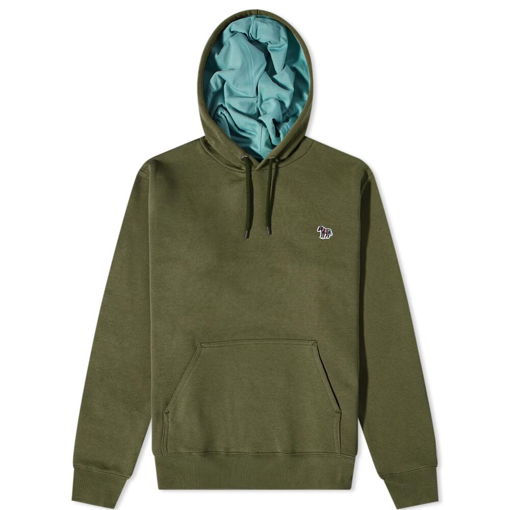 Paul Smith Men's Zebra Popover Hoodie in Olive Cover