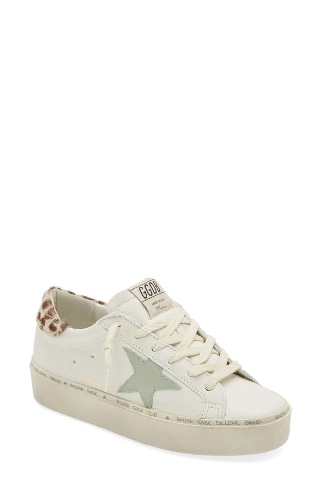 Golden Goose Hi Star Platform Sneaker in White/Gray/Leopard Cover